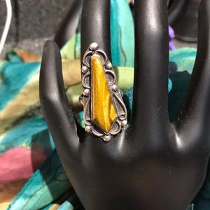 Sterling Silver Tiger Eye Stone Artisan Ring